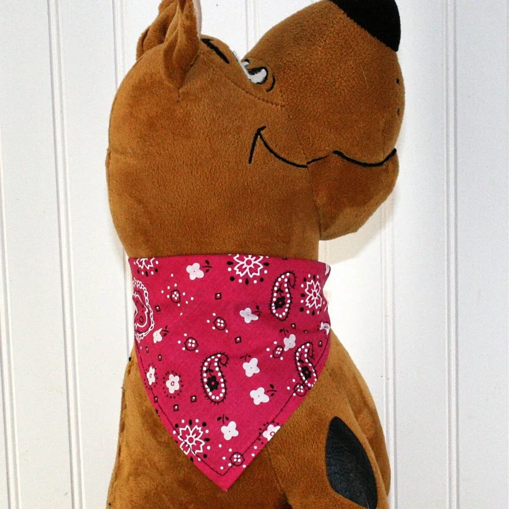 HAND CRAFTED Bandana Pink Bandana Western Print Dog Pet Scarf Accessory